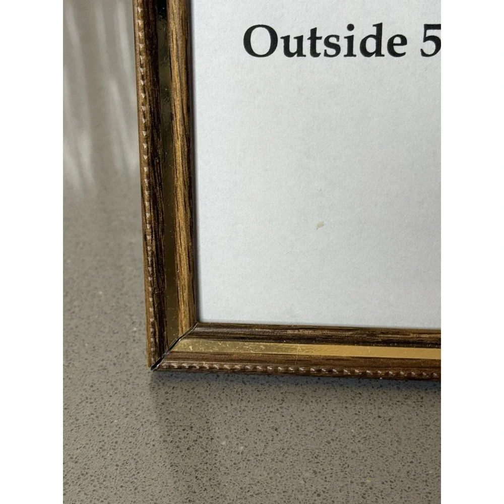 Lot of 3 Vintage MCM Brass Metal Picture Frame Gold Tone 6x8, 5x7 & 4x5 Outside